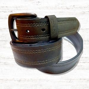 Levi's Grey Green Brown Reversible Casual Belt Embossed Buckle Large (38-40)